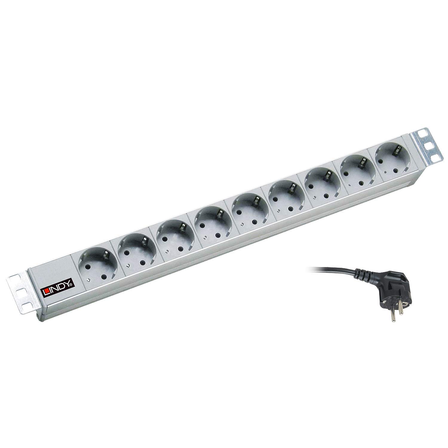 LINDY 73390 9-Fach 19" Schuko Steckdosenleiste, 1 HE