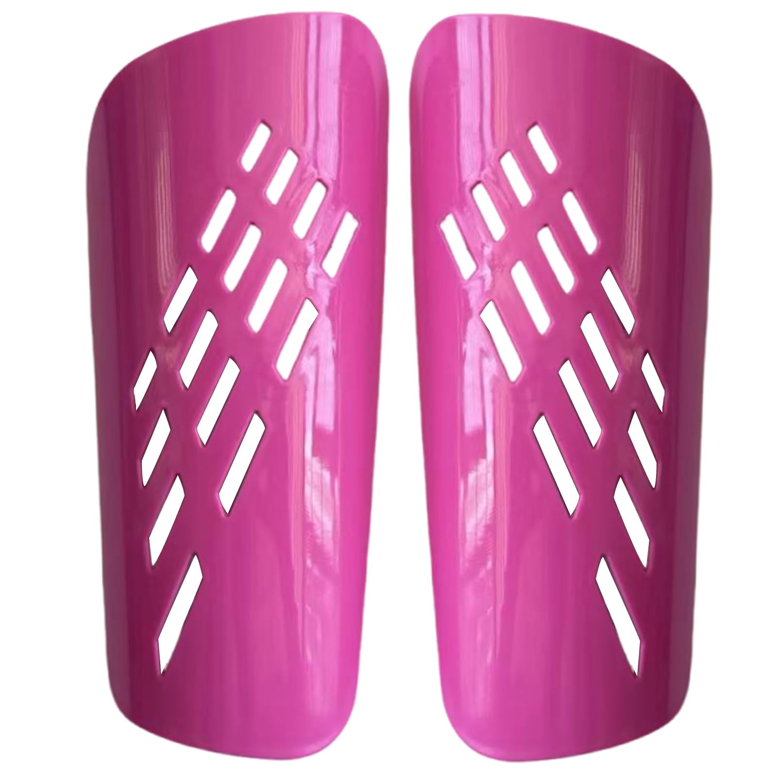 Football Shin Pads,Breathable Lightweight Soccer Shin Guards with Robust PP Shell & Thickened EVA Lining for Kids &Teens& Adults, Protective Gears with Sleeves for Boys Girls Athletes (Rose Red)