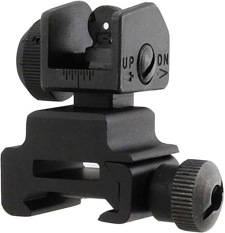 UTG Flip-up Rear Sight w/Windage Adj & Dual Aiming Apertures