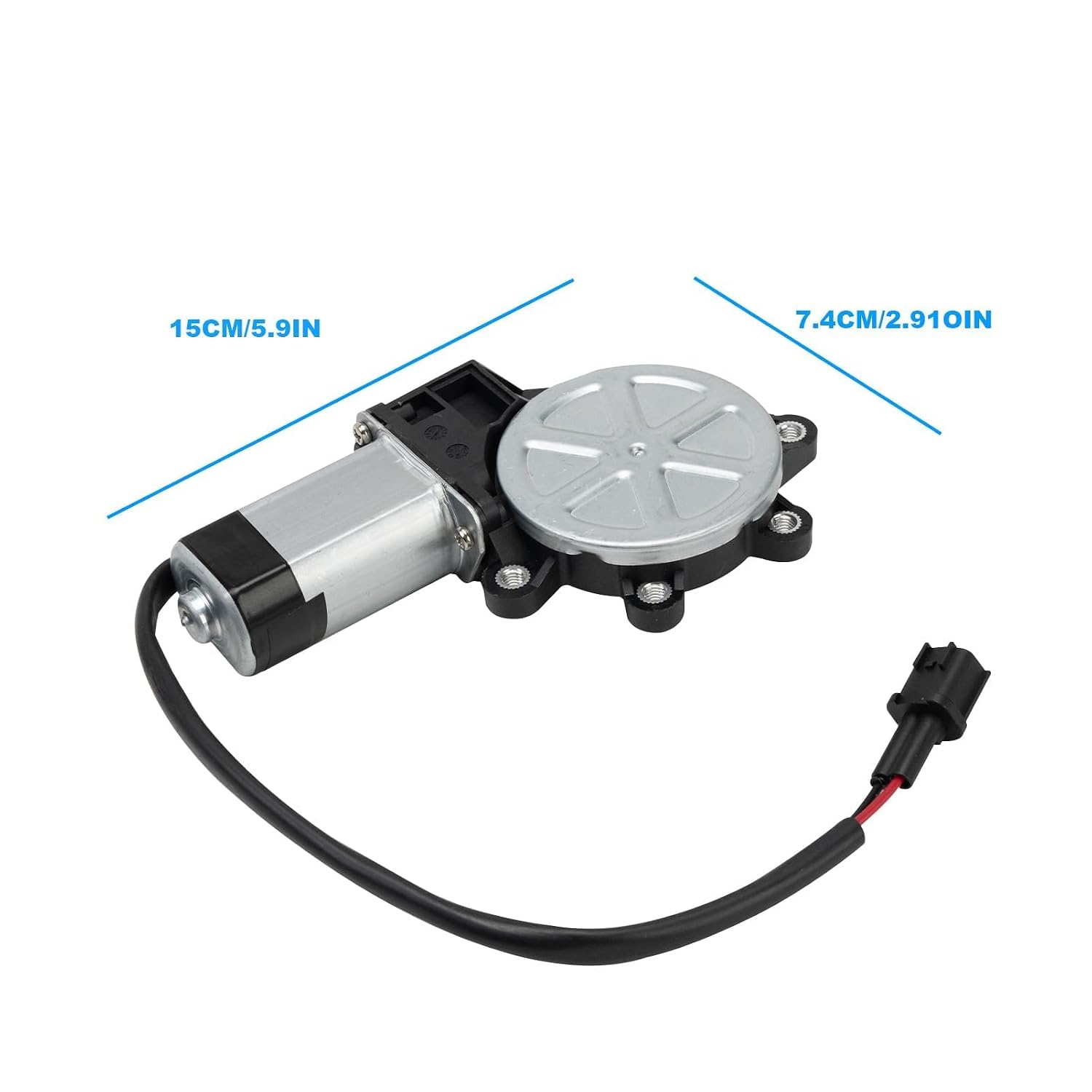 2-Pin Front/Rear Left Driver Power Window Lift Motor, Square Stem, Replaces 807314Z305 807318991A 742-509, Fits Nissan Frontier 2005-2019 Sentra 2000-2006 Altima 2002-2006 Xterra 2000-2015