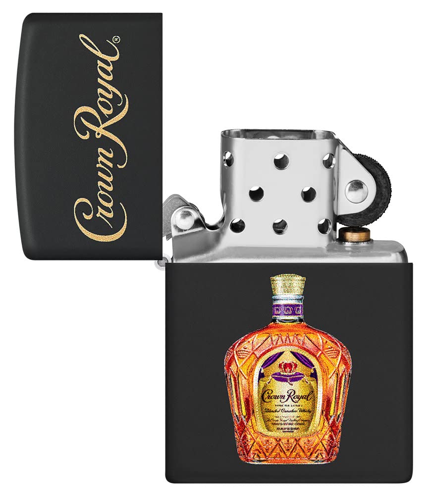 Amazon.com: Zippo Crown Royal Logo and Bottle Black Matte Pocket