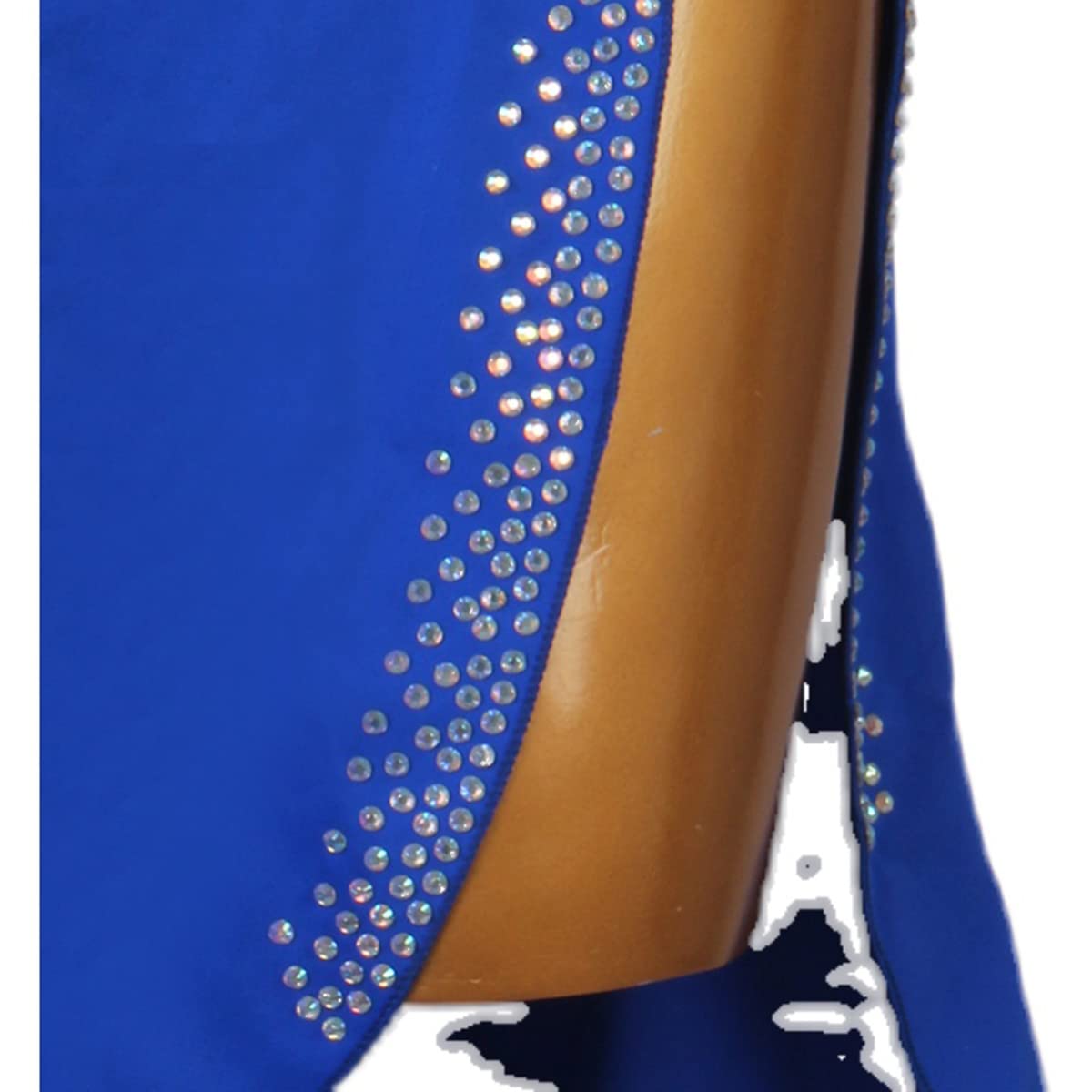 Donne Collo Alto Latino Abiti Da Ballo Salsa Salsa Samba Cha Cha Rumba Blu Professionale Latino Competizione Abito gonna fessura Abbigliamento Performance Partito Clubwear