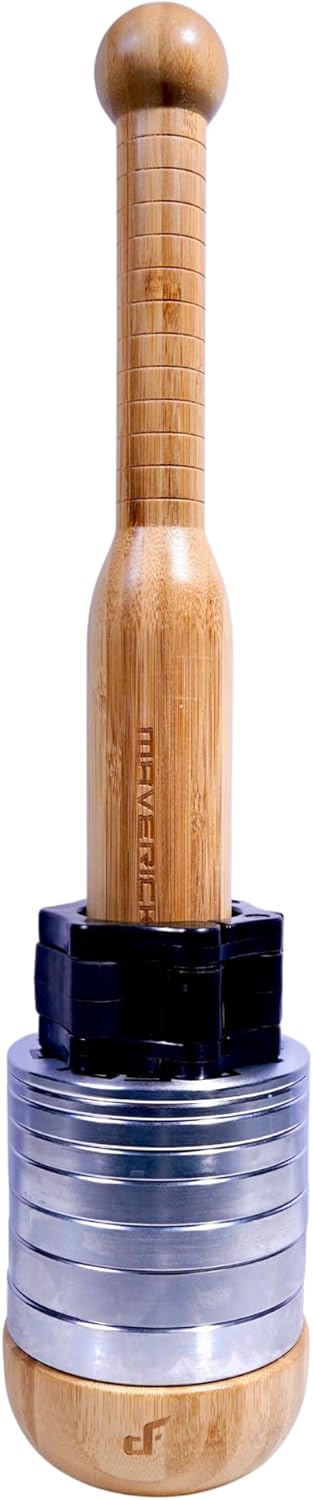 Adjustable Maverick Lite - Weight Loaded Bamboo Indian Clubs - Steel Club Training Exercise Equipment for Full Body Workout, Core Trainer & Grip Strength, Home & Gym Fitness (19.6")