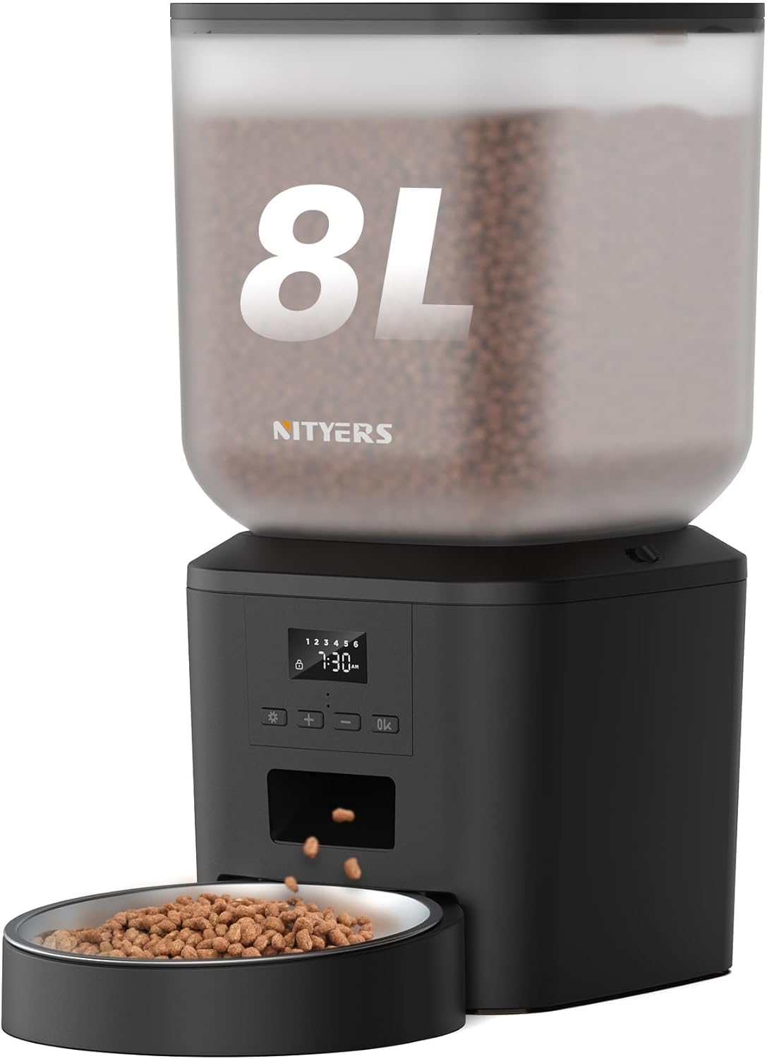 Amazon | 自動給餌器 猫 犬用 8L 大容量 定時定量 自動えさやり器 猫 1