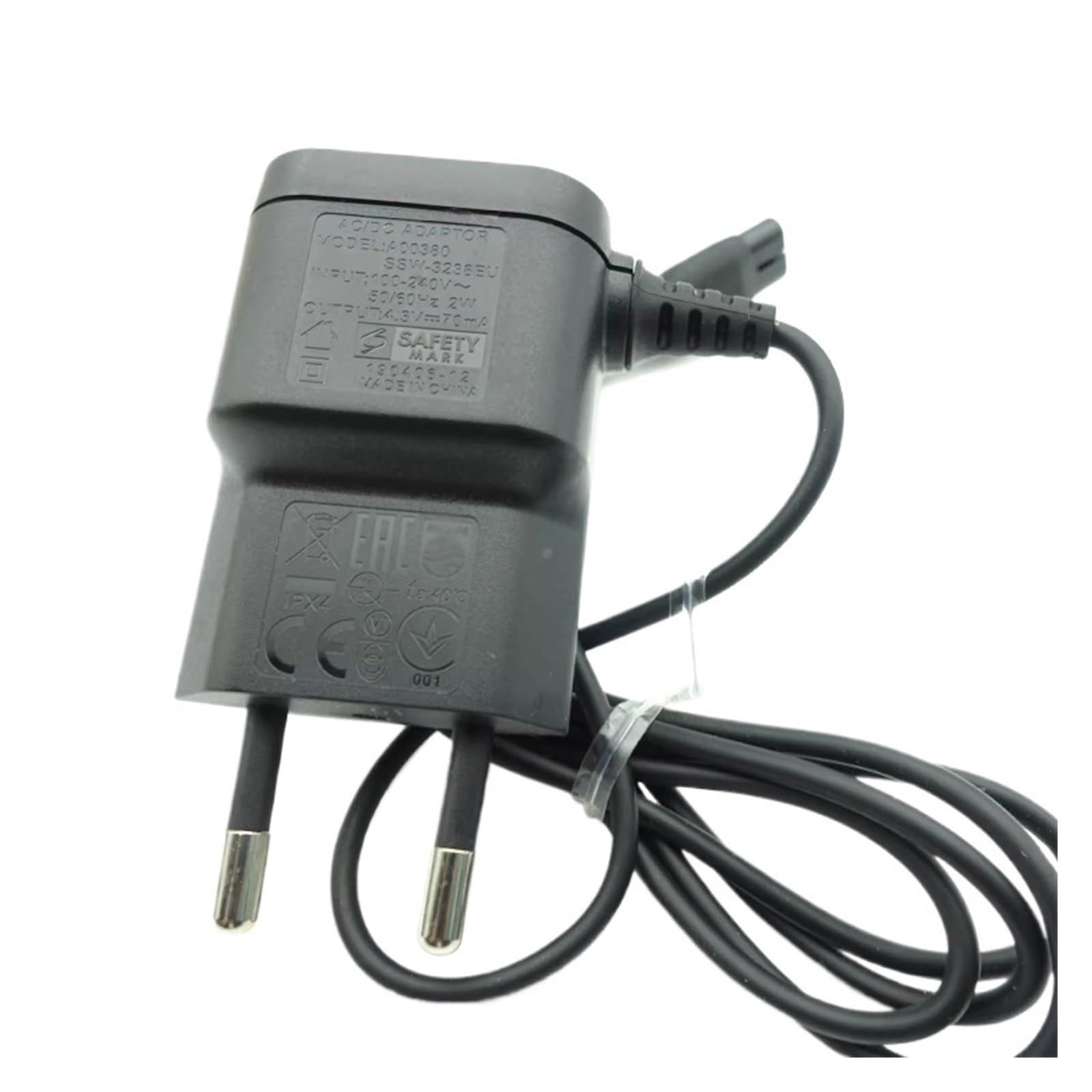 Cargador A00390 A00380 DC4.3V, Compatible Con Philips, S100 S300 S500 S1000 S526 S528 S628 S629, Reemplazo Del Cargador De Accesorios For Afeitadora(US plug)
