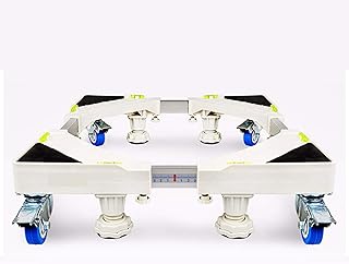 Base Machine A Laver Reglable,Socle Lave Linge,Base Machine A Laver Support,Plateaux De Sol,4 Pattes+4 Roues, Charge 500 Kg Pour SèChe-Linge, Machine à Laver Et RéFrigéRateur