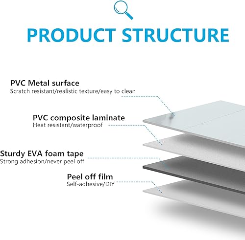 Miniatura 7 de 10 hojas de mármol blanco PVC despegar y pegar, azulejos de pared autoadhesivos con patrón de espiga para cocina y baño