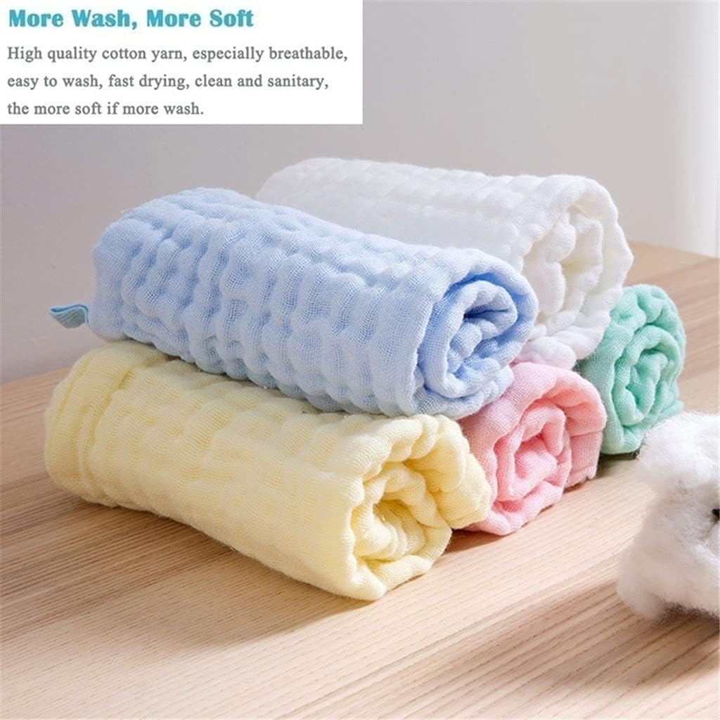 Face Soft Towel Cotton Gauze 6 Layers Wash Cloth Saliva 10pcs Mixed Colors