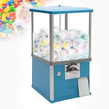 Vending Machine,Gumball Machine,Mini Gumball Machine - Vintage Candy Dispenser with Glass Globe, Metal Base, and Fr-ee Spin Coin Mechanism by Great Northern Popcorn,Blue