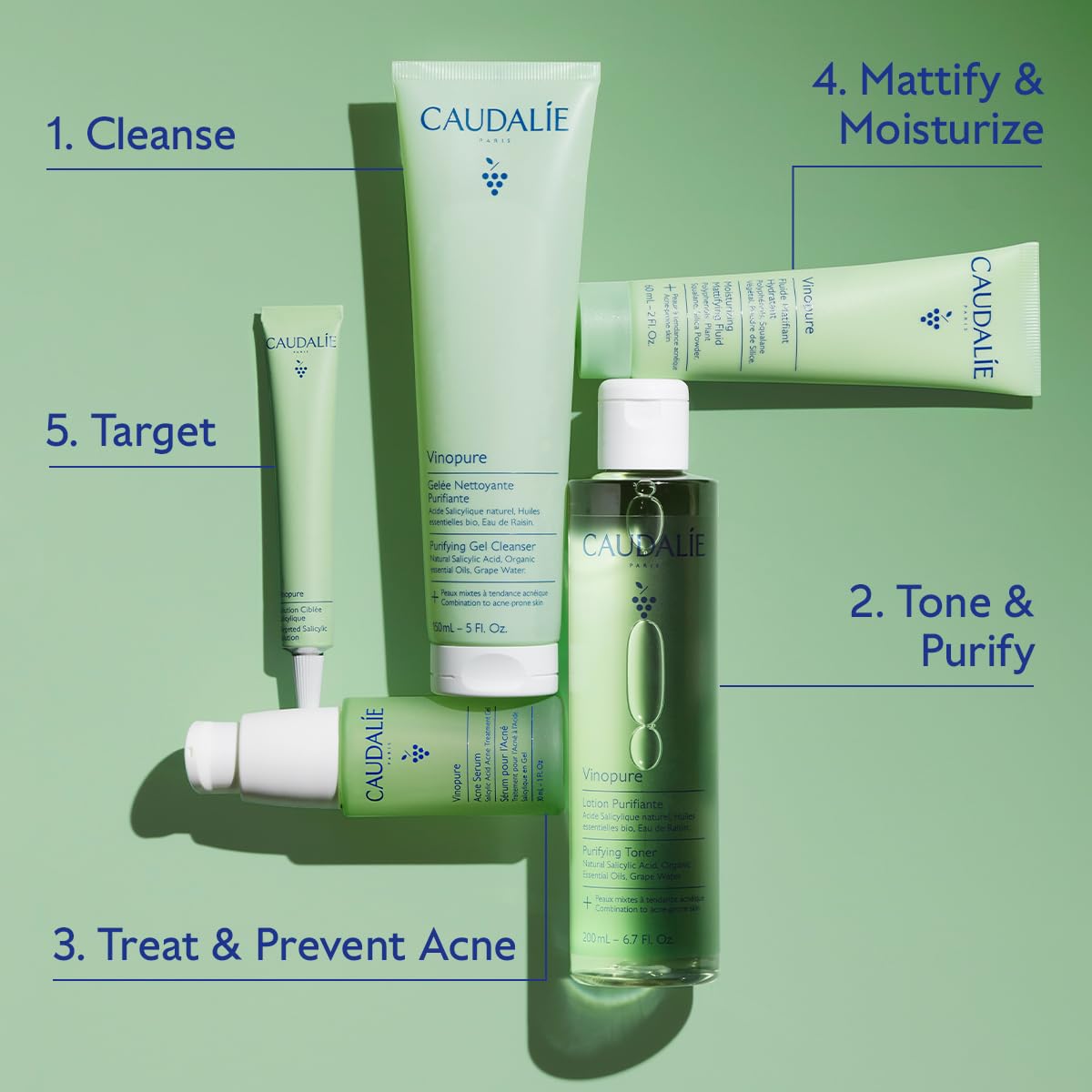 Caudalie Vinopure Salicylic Acid Cleanser, Pore Purifying Gel Cleanser, Jumbo Size - 385 mL - Image 7