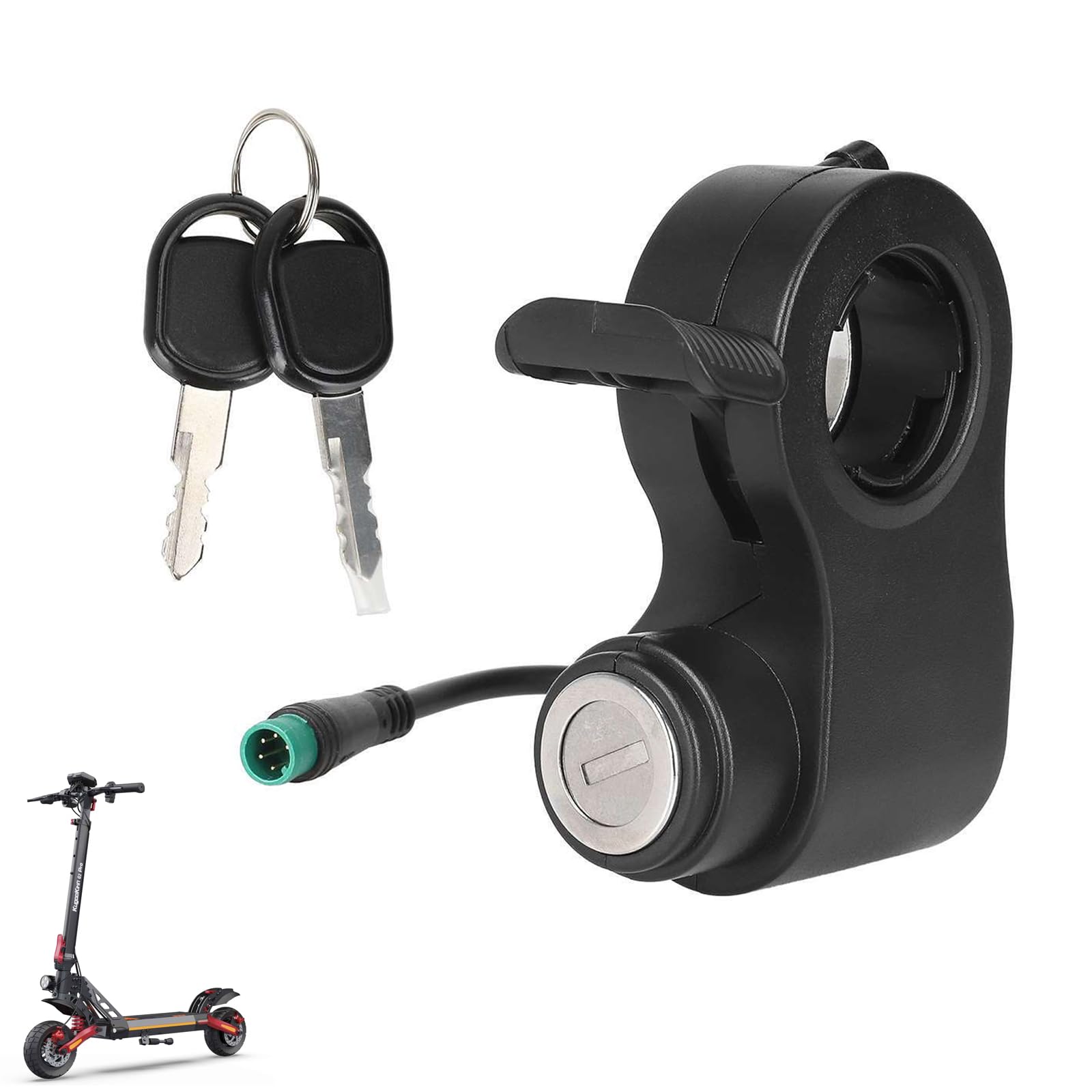 VOLOHAS Electric Door Lock for Kukirin G2 Pro/G2 Max 5 Pin Electric Scooter Starter Switch Throttle Lever with Key Electric Scooter Ignition Lock