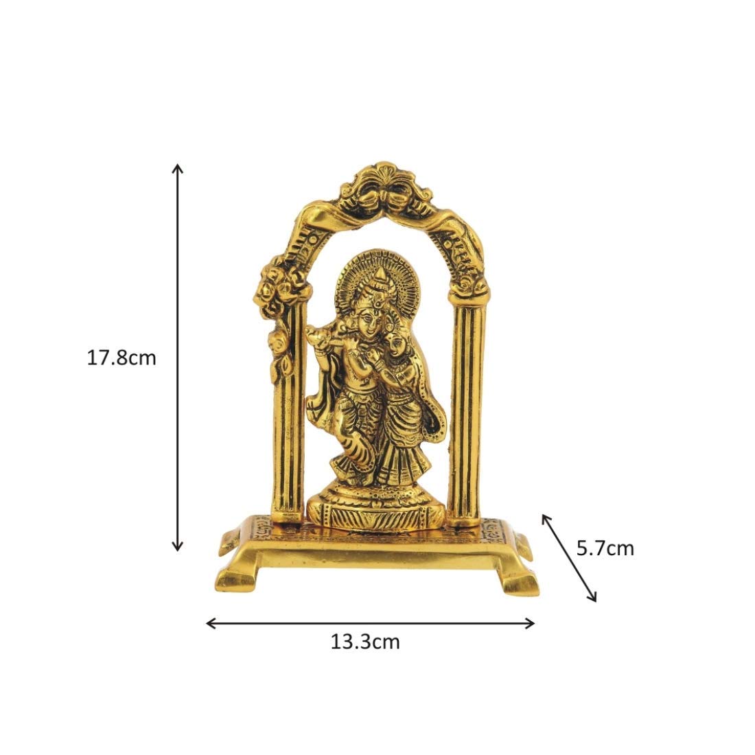 Prince Home Decor & Gifts Radha Krishna Standing Under Mehrab Metal Showpiece – Handcrafted Decorative Idol for Home Temple, Living Room Décor & Auspicious Festive or Wedding Gifting - Image 5 thumbnail
