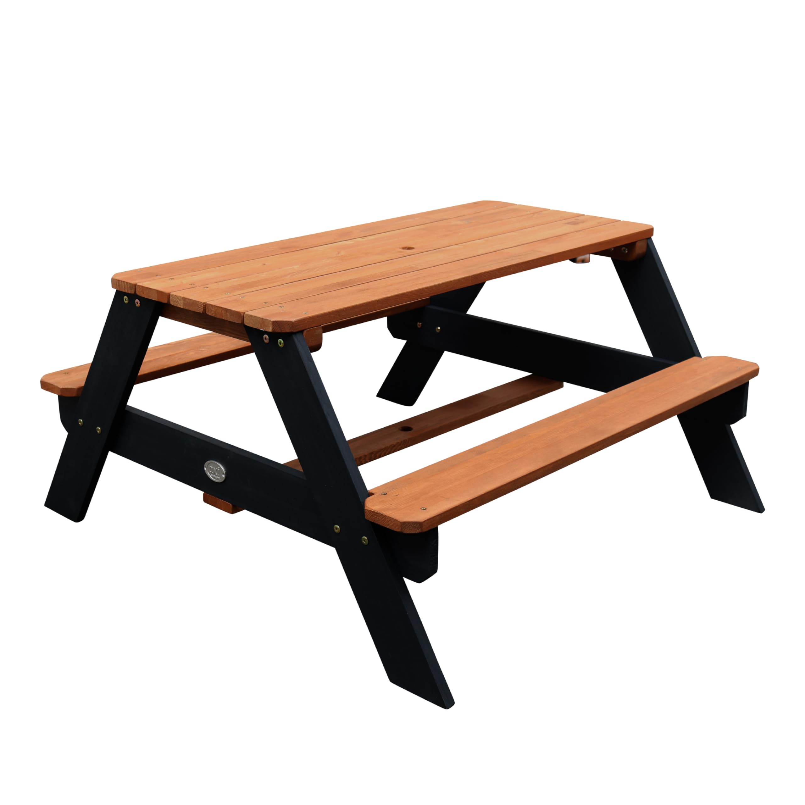 AXI Nick Table Pique Nique avec Parasol Anthracite & Marron | 95 X 97 X 48 Cm - Table De Pique Nique Enfant pour Le Jardin, Table Picnic, Table Picnic Bois