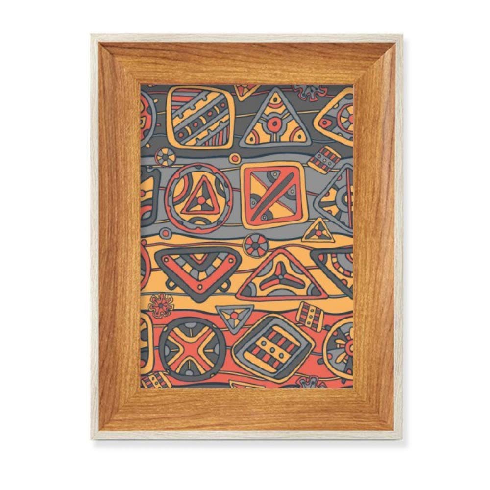 Cadre de photo en bois affichage tableau de bureau style tribal aborigène