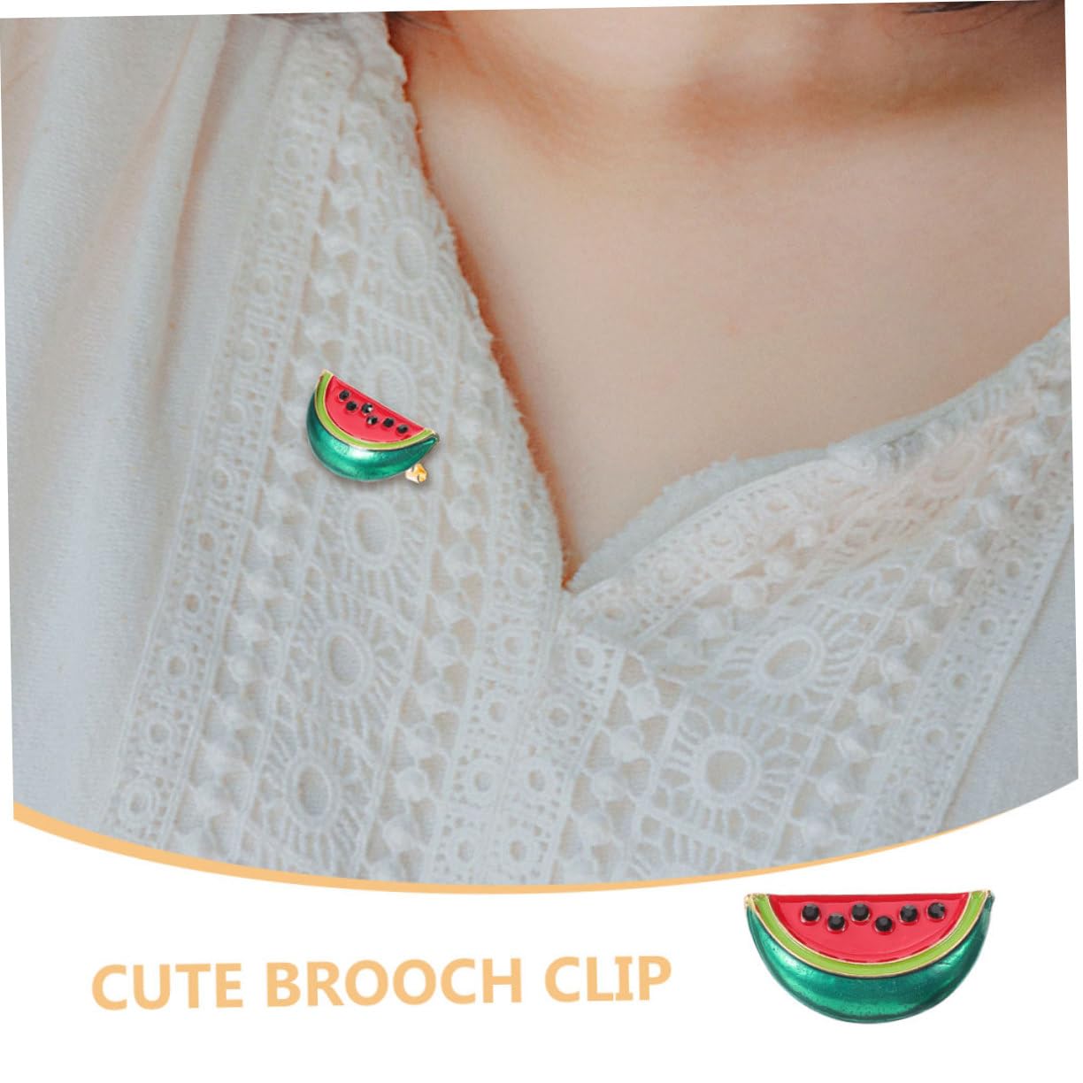 32 Stk Wassermelonenbrosche modeschmuck damen accessoires Schal Clip Cardigan-Clip Anstecknadel für Kleidung Wäscheklammern Hemdkragenclip Cartoon-Wassermelonen-Brosche