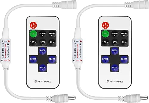 Miniatura 11 de Mini control remoto inalámbrico RF para luces de tira LED de un solo color 3528 5050, control remoto inalámbrico con conector, atenuador de luz