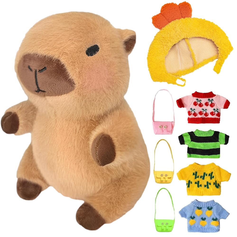 PVTXFK Capybara - Peluche Douce - 23 Cm - Design Mignon - Cadeau Pour Filles Et Enfants à Partir De 3 Ans
