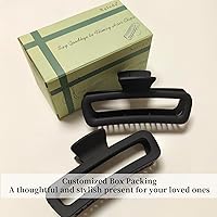 Vista 5 de Pinzas para el Cabello de 5 Pulgadas Irrompibles Negras XL Grandes Cuadradas Rectangulares Clip Clamp para Cabello Grueso Rizado Largo Mujeres