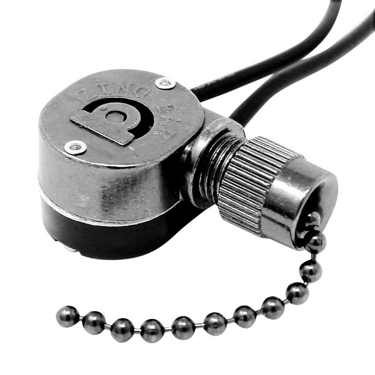 Ceiling Pull Chain Switch ZE-109M Zing Ear Metal Pull Chain Light Switch ON-Off Pull Chain Switch Ceiling Fan Lamp Light Switch (Black Bronze)