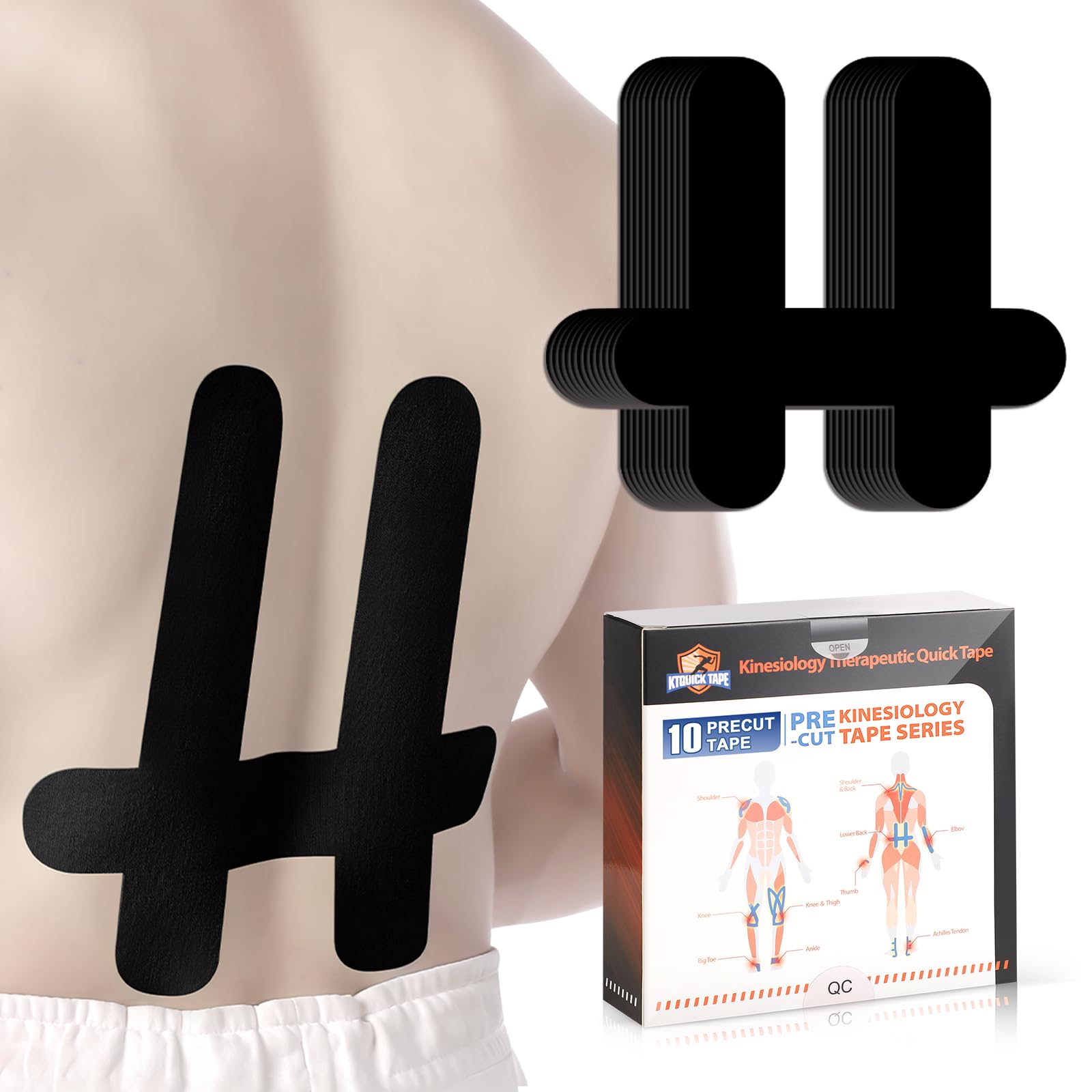 Cinta de kinesio precortada de gran comodidad para la zona lumbar baja 8