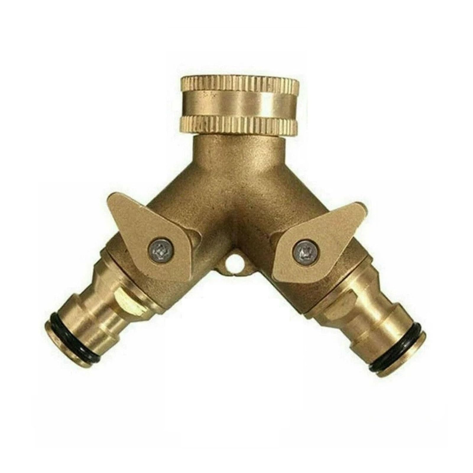 Sdoppiatore valvola per tubo flessibile, adattatore rapido a forma di Y, rubinetto da giardino in ottone a 2 vie, per rubinetto esterno, durevole e facile da usare