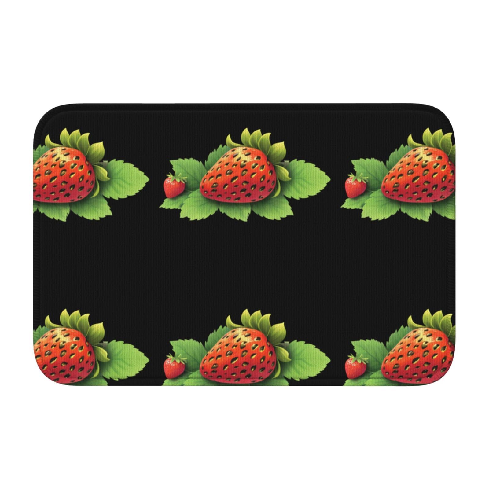 Tapis de sol fraise et léopard JKIEGOQ pour décorer une entrée stylée et propre au quotidien