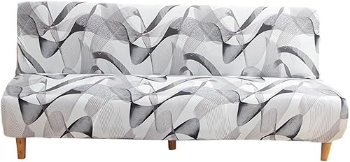 NILUOH Fundas elásticas para futón, protector de muebles para futón plegable, sin brazos, protector de sofá plegable con parte inferior elástica