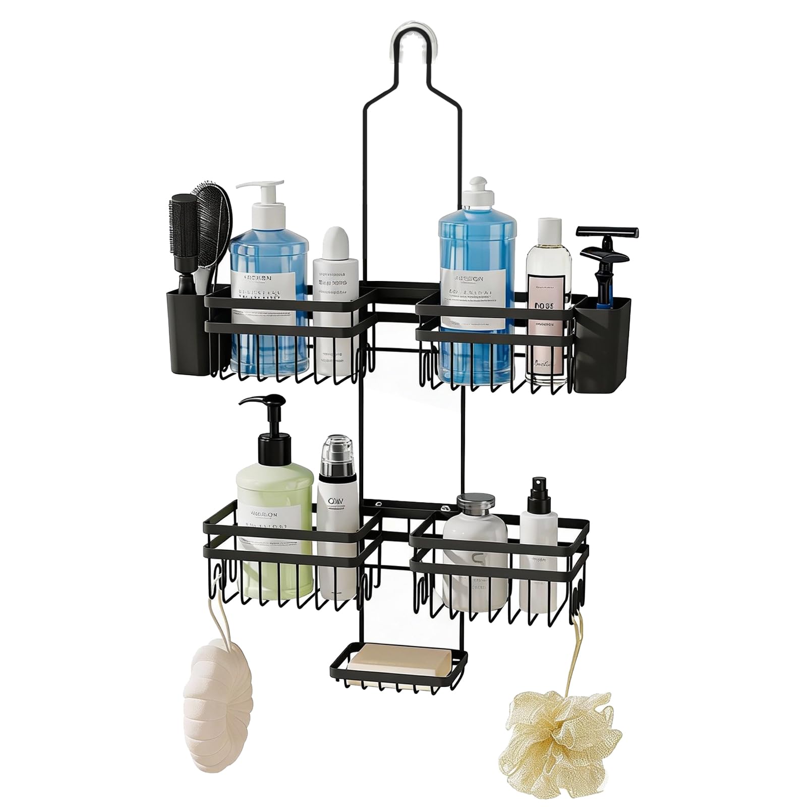 STAHLHEART Shower Caddy Hanging for Bathroom Organizers and Storage - 3-Tier Adjustable Anti-Swing Shower Organizer Hanging with Heavy-Duty