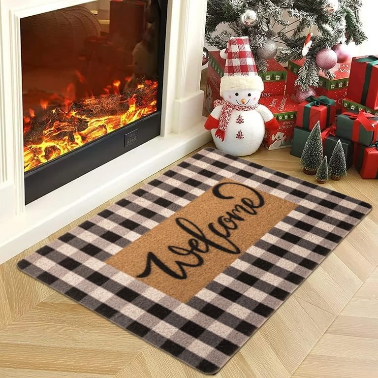 Miniatura 4 de Felpudos de bienvenida de Navidad, tapetes de fibra de coco  Tapete antideslizante para puerta delantera, estación, invierno, Navidad, vacaciones,