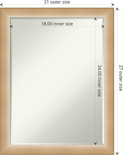 Miniatura 10 de Amanti Art Espejo de baño, espejo de pared dorado Florence para usar como espejo de tocador de baño sobre el fregadero (25.75 x 19.75 pulgadas),