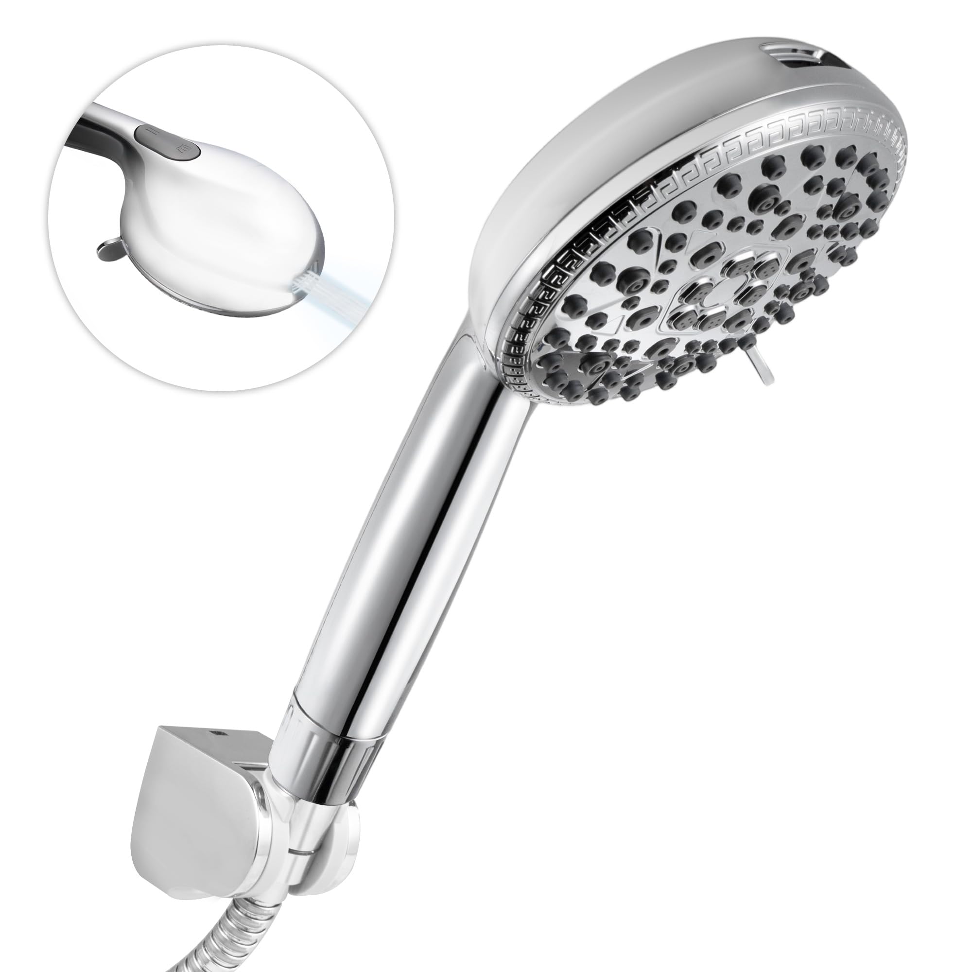 VANCOCO 9 Strahlarten Duschkopf Set mit 5-Schichten Filter Hochdruck Handbrause inklusive Schlauch und Einstellbarer Halterung Wassersparend gegen Hartes