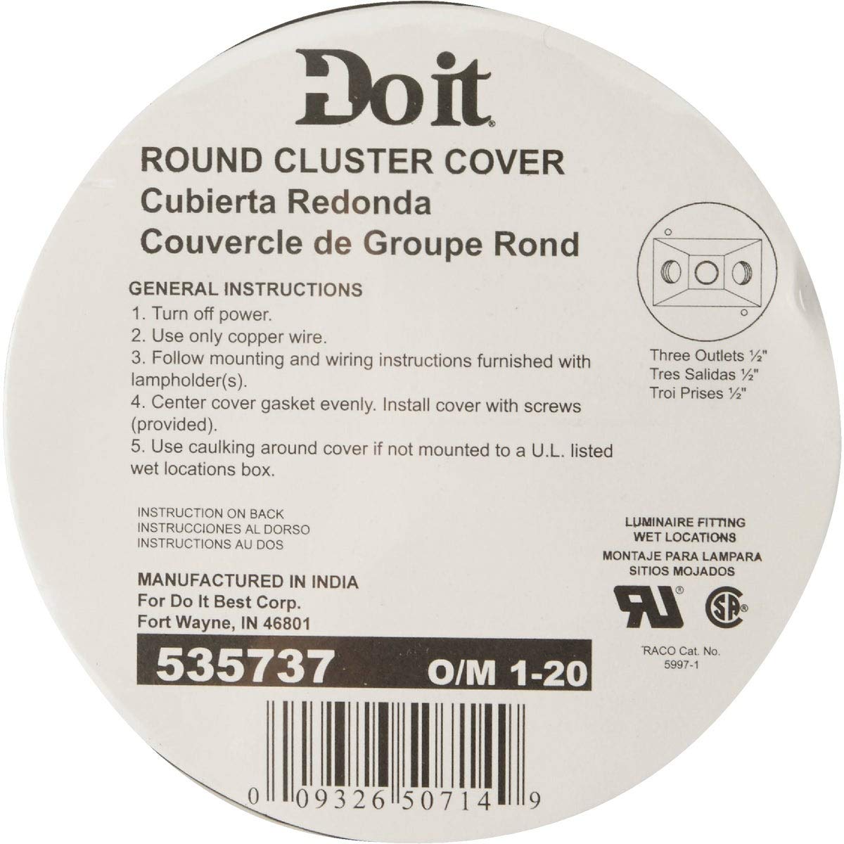 Hubbell Weatherproof Cover F/63cm69 Hbl77cm74wo