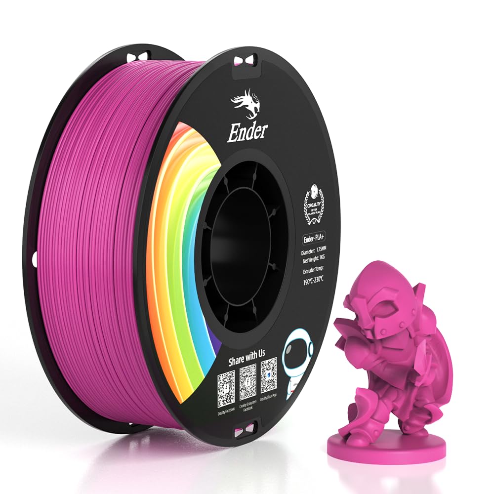 Creality 3D Printer Filament, PLA Plus Filament 1.75mm Deep Pink, PLA Pro Toughness Upgraded Dimensional Accuracy +/- 0.03mm, 1KG Spool(2.2lbs) Ender PLA+ Filament for Most 3D Printer