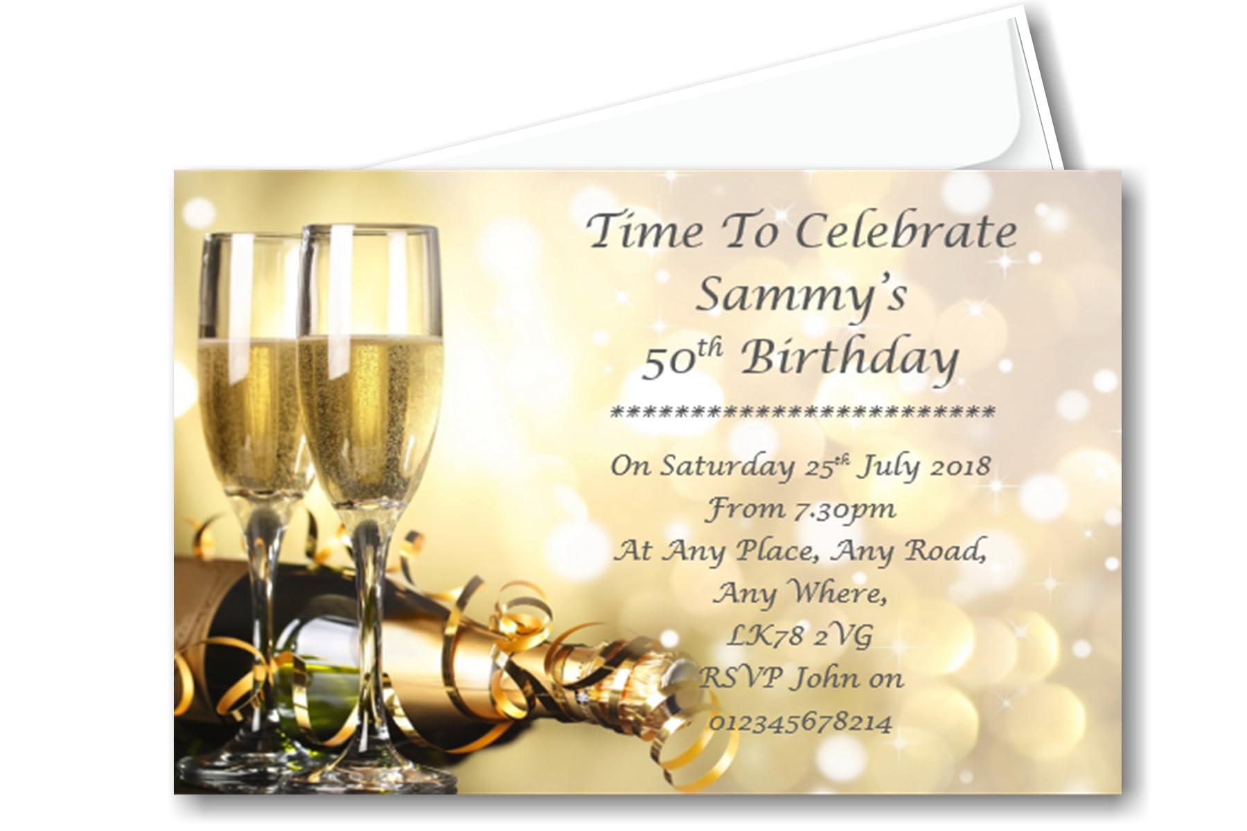 Bespoke Candy Delights Personalised Beautiful Birthday Party Invitations, Invites, Any age & Surprise can be added 16th 18th 21st 30th 40th 50th 60th 70th 80th Ref BD30 (70)