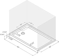 Vista 144 de DreamLine SlimLine DLT-1134420-22 - Base de ducha con drenaje central de 34 pulgadas de profundidad x 42 pulgadas de ancho x 2 3/4 pulgadas de alto