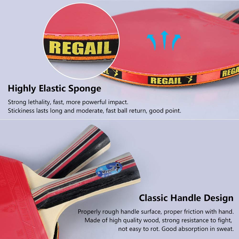 SET PING PONG RACCHETTE MANICO IN LEGNO, RETE +SUPPORTI, 3 PALLINE TENNISTAVOLO