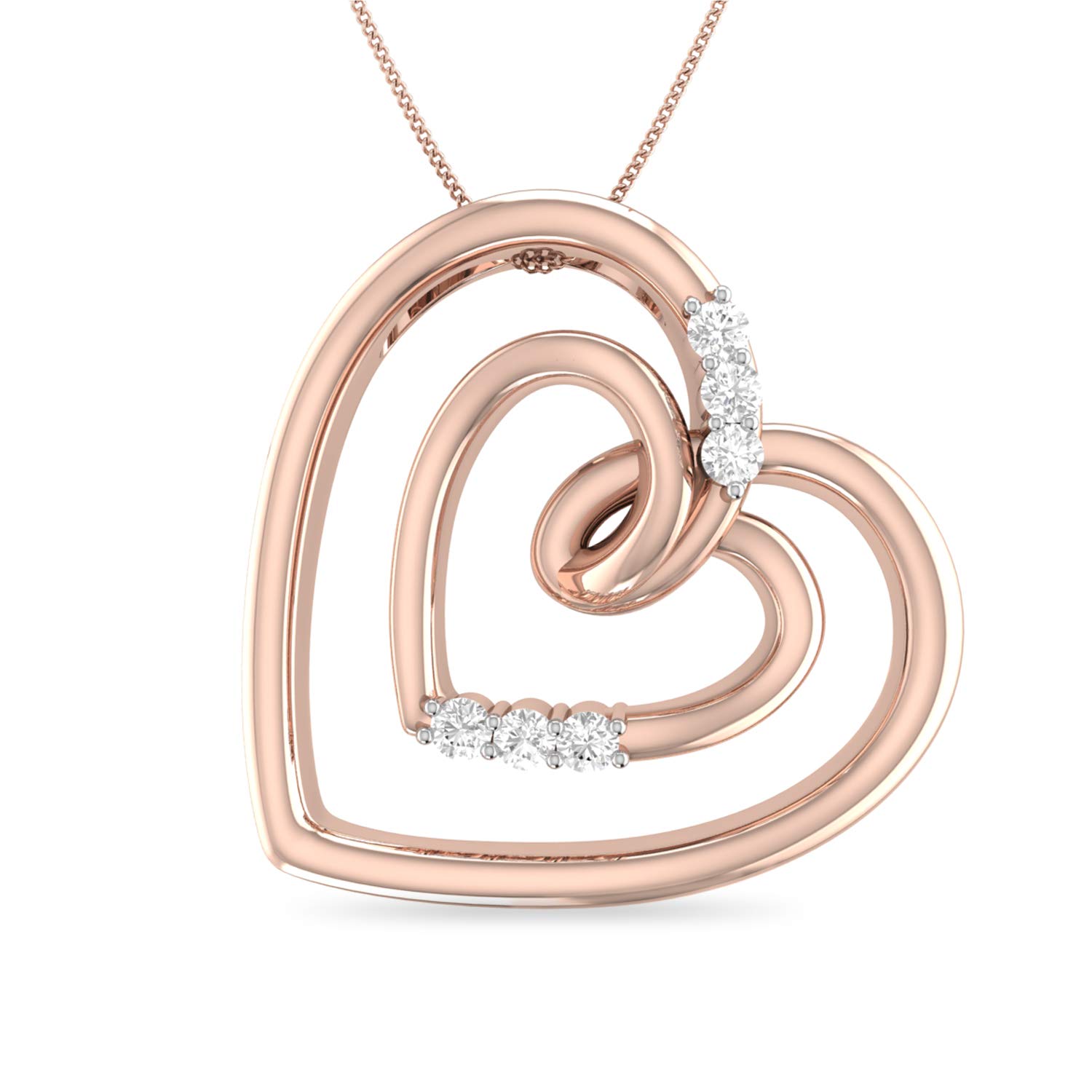Aucent by PC Jeweller The Cherreen Heart 18KT Yellow Gold and Diamond Pendant-image-48