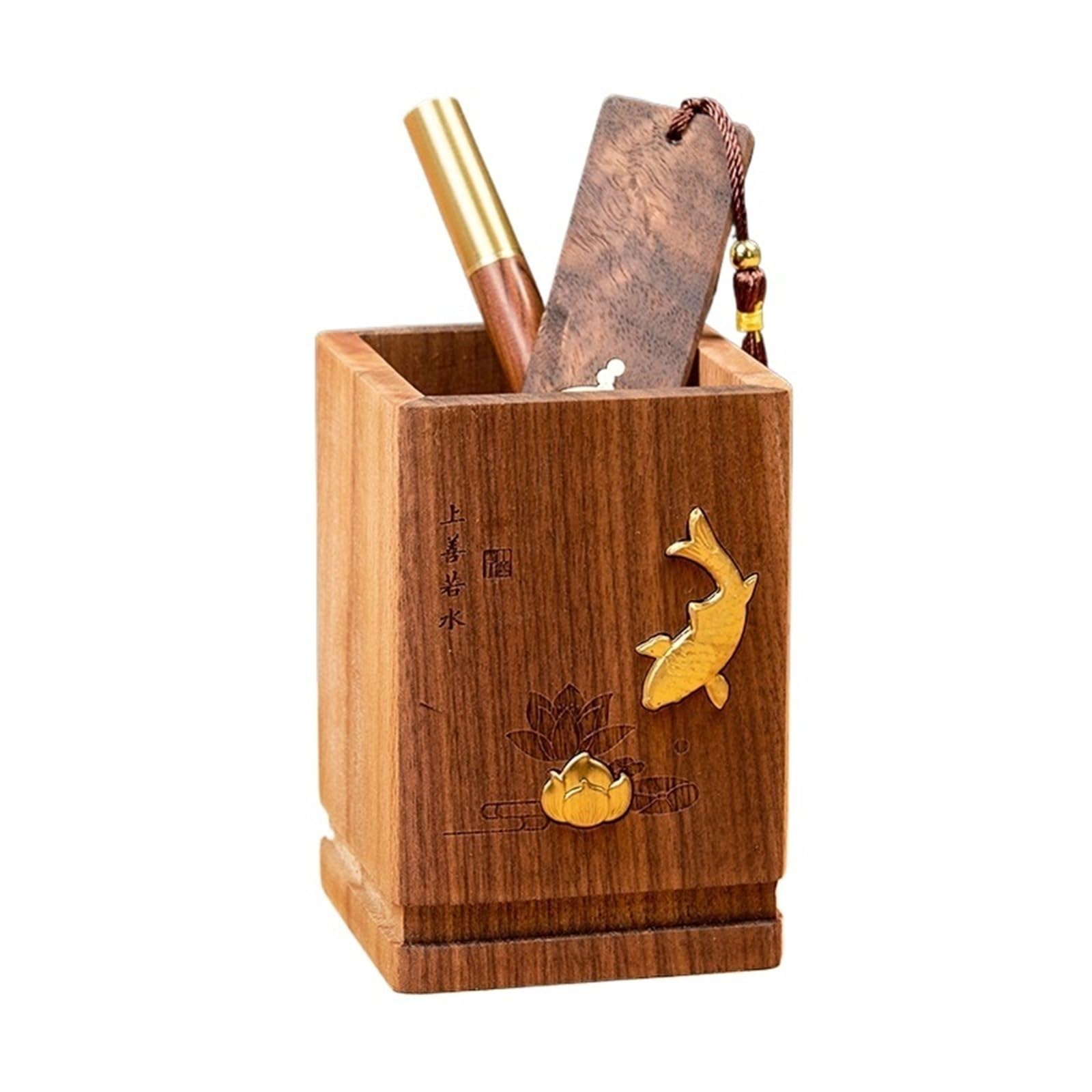 Porte-Crayon en Bois Coffret cadeau porte-stylo en bois adapté aux aînés et dirigeants pour La Papeterie(A)