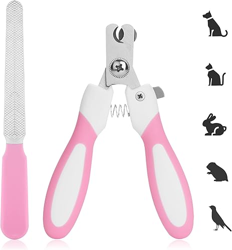 Cortauñas para perros con lima de uñas, cortaúñas de acero inoxidable para gatos, cortaúñas profesional para mascotas, adecuado para cachorros y