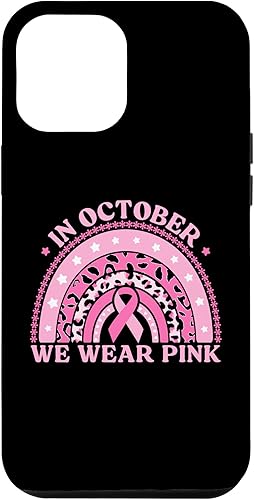 iPhone 13 Pro Max En octubre usamos funda para cáncer de mama de leopardo rosa arcoíris 2023
