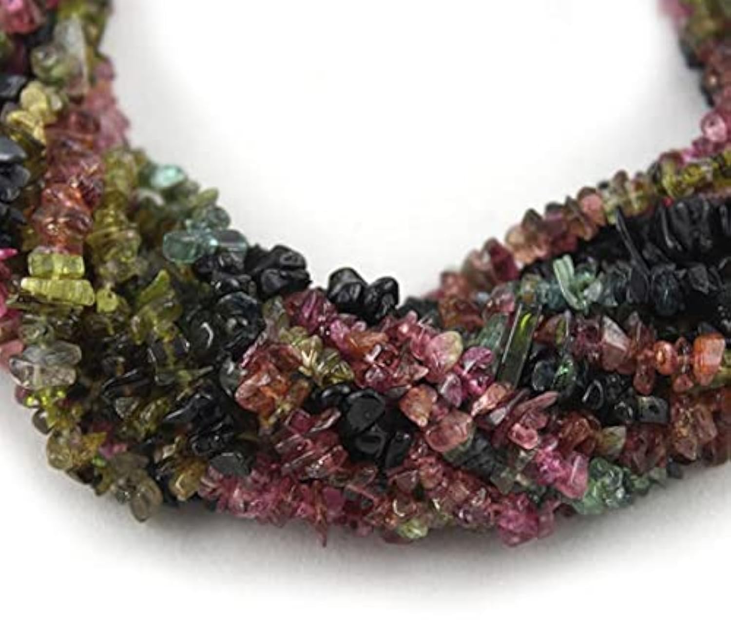Multi tourmaline chips beads perles de pierres naturelles brutes en fil de 36" pour bijoux