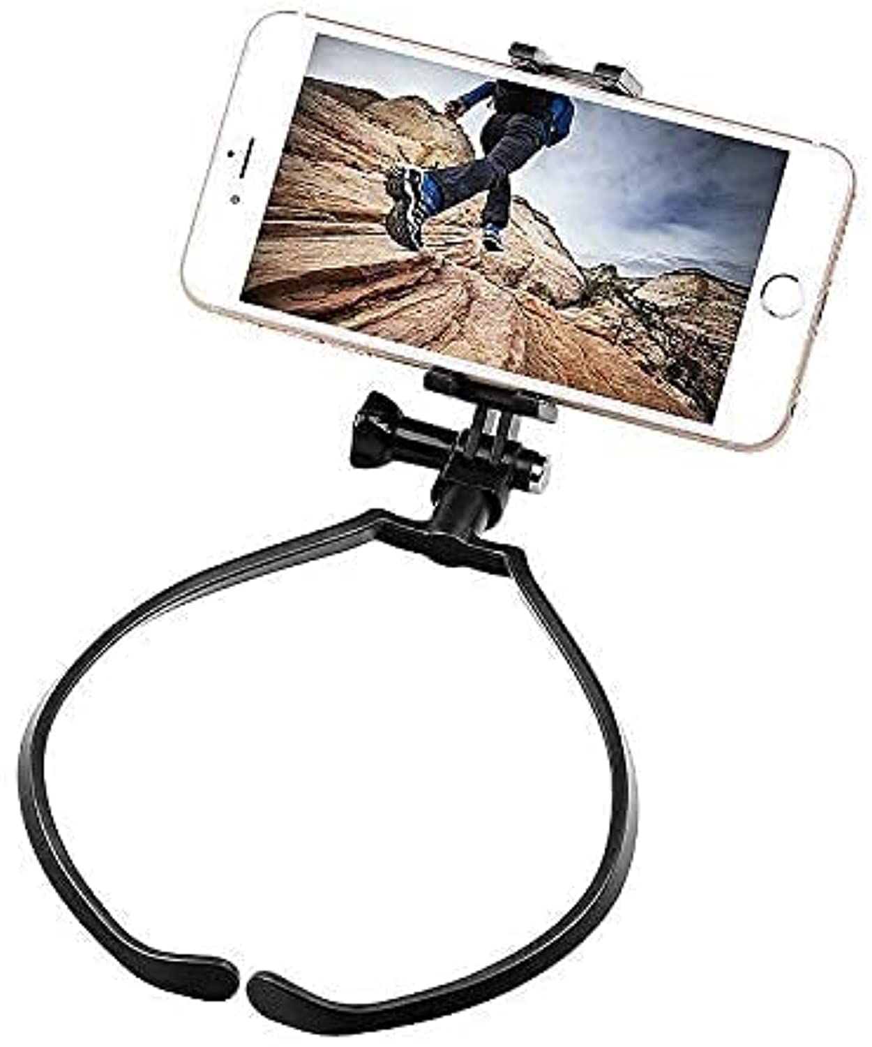 Talen Phone Neck Holder Lazy Neck Holder Stand Universal Neck Hanging Holder Smart Phone Sport Camera Self-Timer Tool Adjustable 4-6 inch Bracket for iPhone for Samsung for GoPro