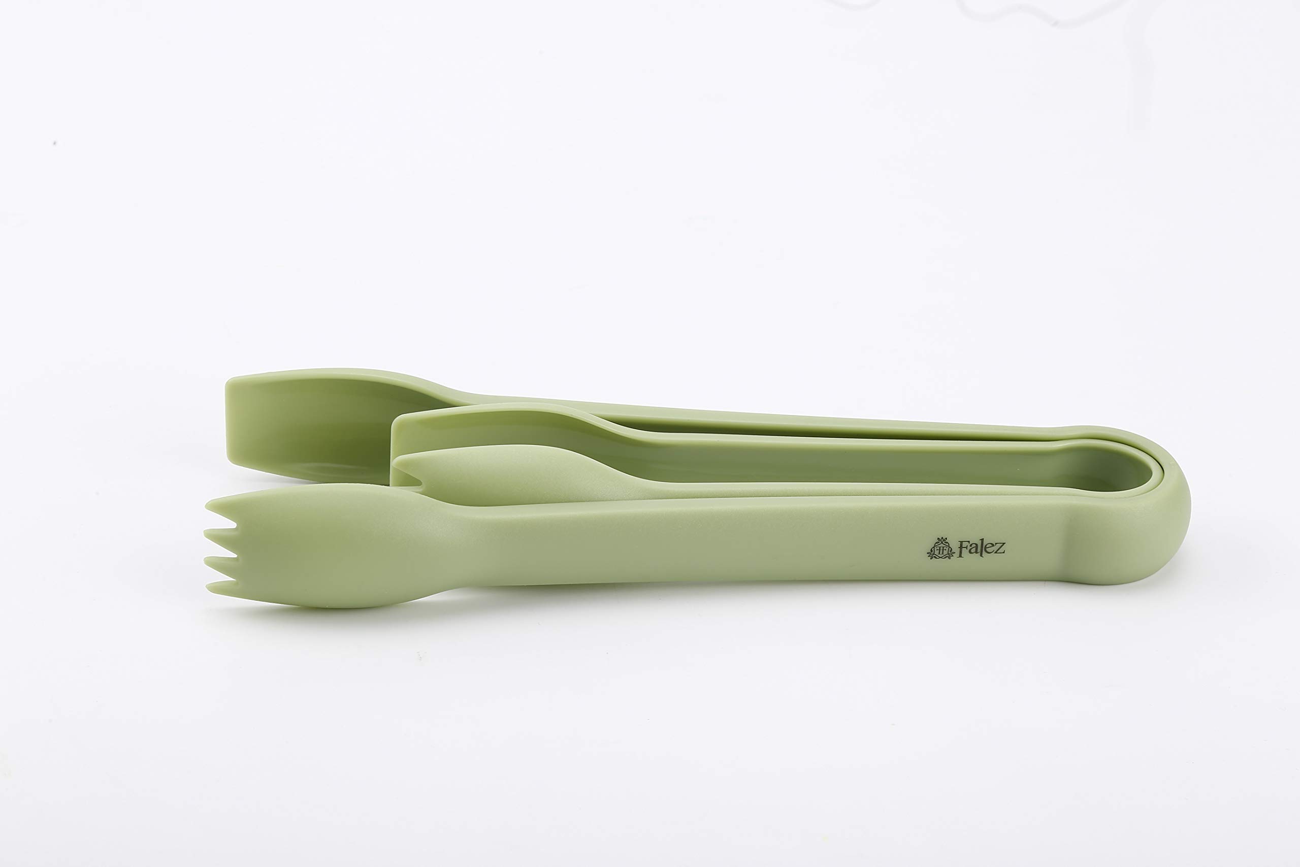 FalezSilicone Tongs 2 Piece Set, Light Green
