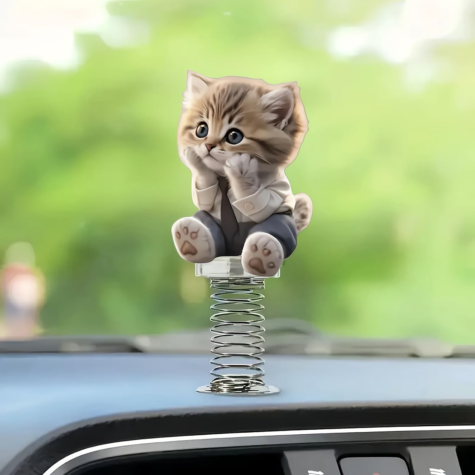 Statuine per cruscotto a forma di gatto 2D acrilico - Statuetta decorativa per interni auto