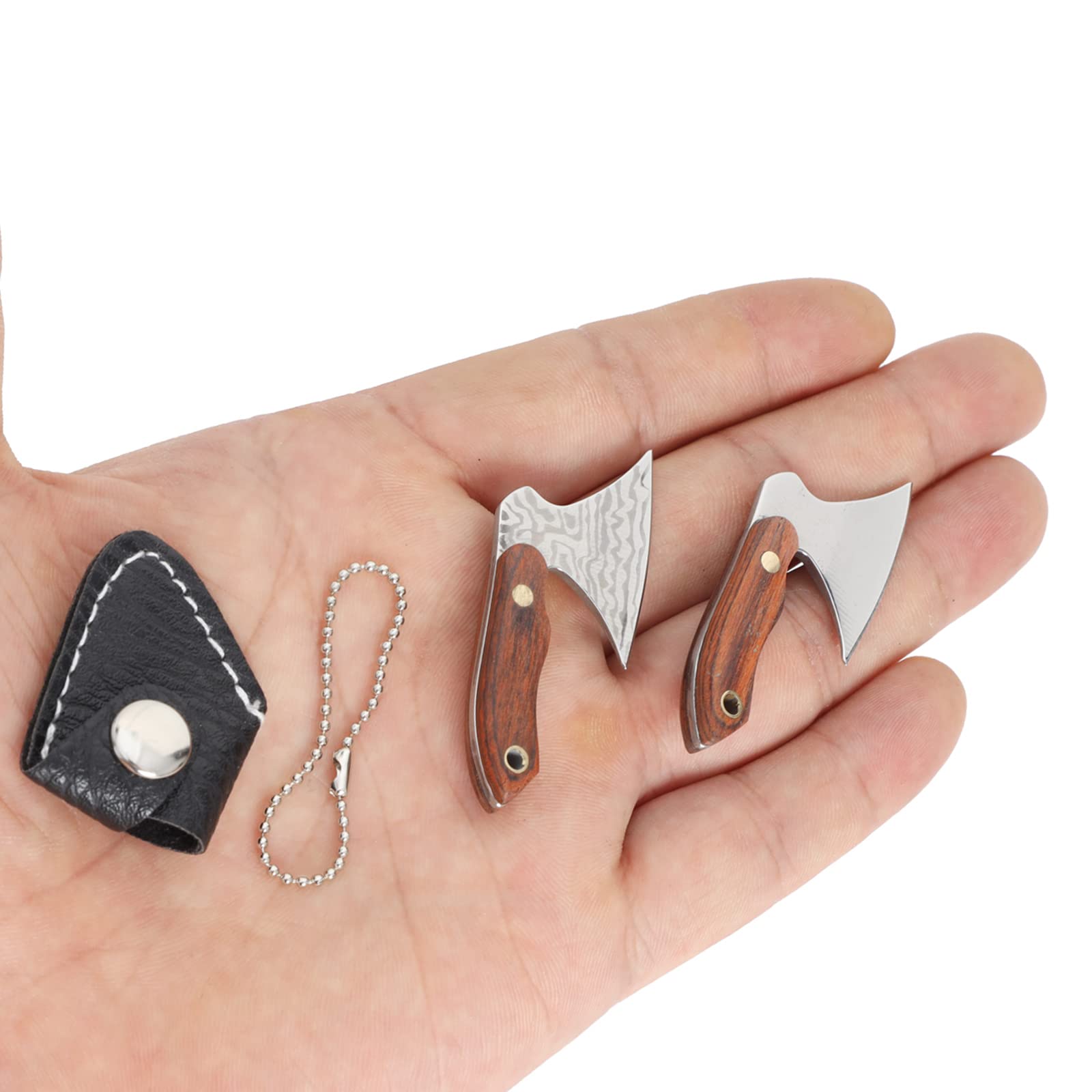 2pcs Axe Shape Mini Pocket Knife Small Keychain Hatchet Tiny Thumb Multitool Box Cutter Tools