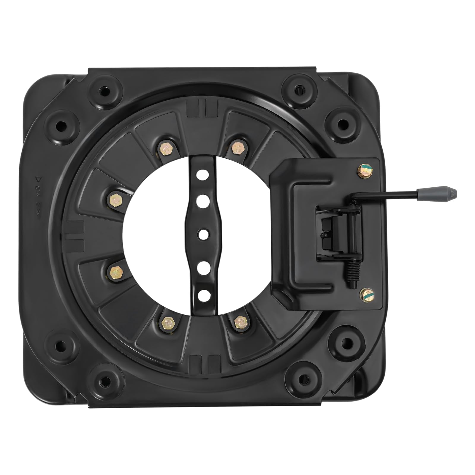 Base Girevole Per Sedili Furgone/camper - Ruota 360°, Supporto 130 Kg, Dimensioni 35.8x38.6 Cm, Spessore 3 Mm, Nero