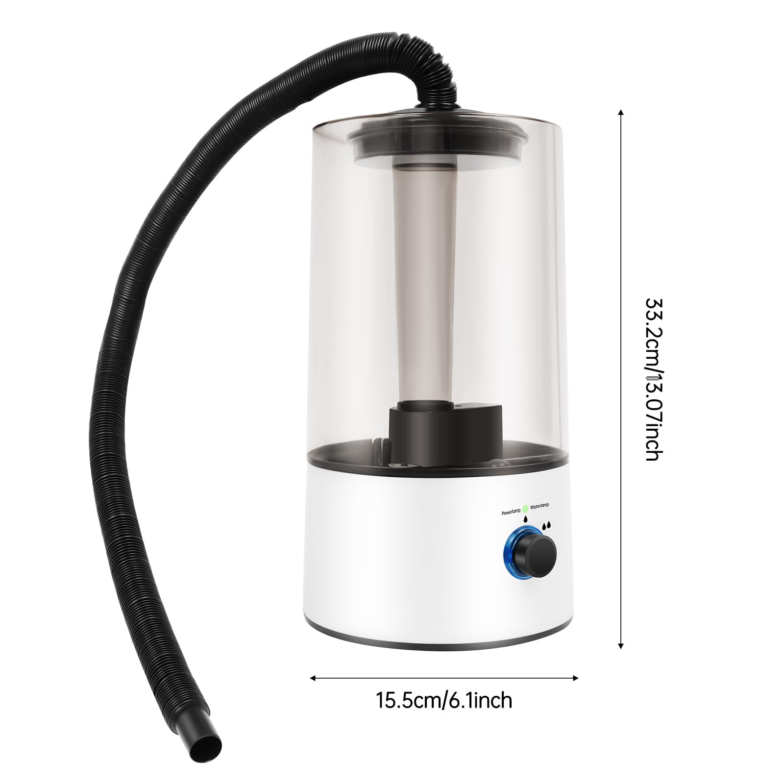 Humidificador de reptiles y tanque de nebulización de 4 litros con manguera ajustable de apagado automático para reptiles, anfibios, herpes, vivero