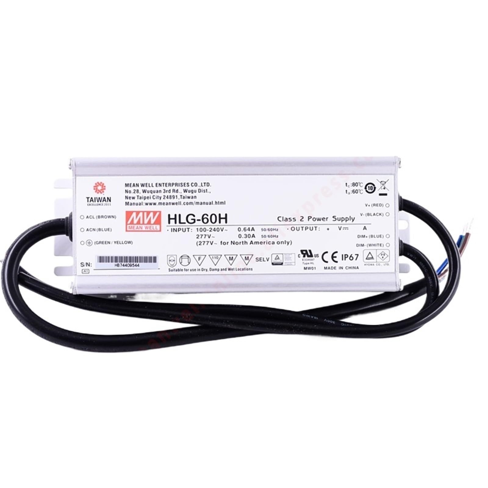 HLG-60H-42 , 60W Constant Voltage Constant Current LED Driver