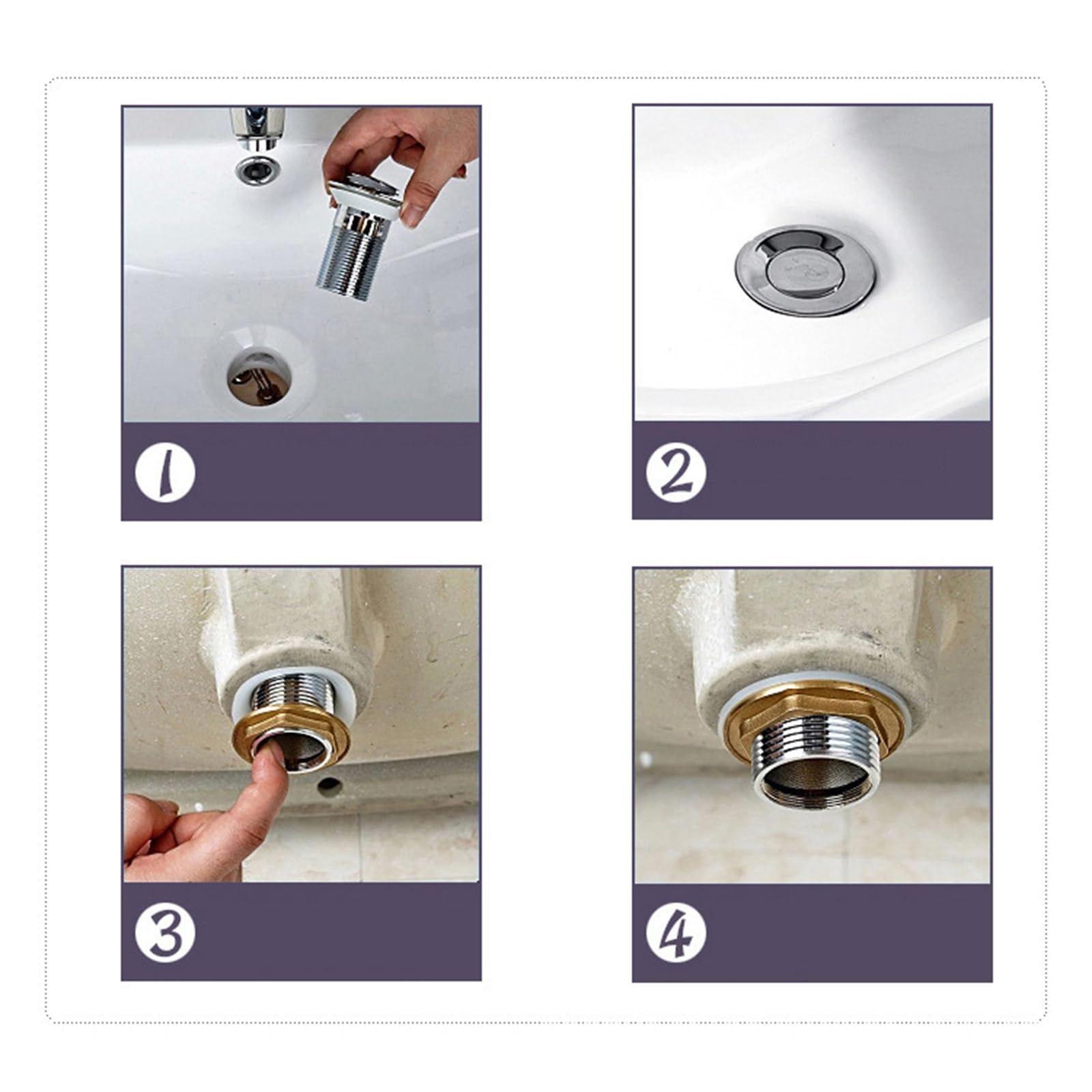 Piletta Lavabo Bagno Click Clack,Piletta Lavandino,Piletta Lavabo Bagno Pop Up,Scarico A Rimbalzo,Anticorrosione In Rame Pieno,Cromo D