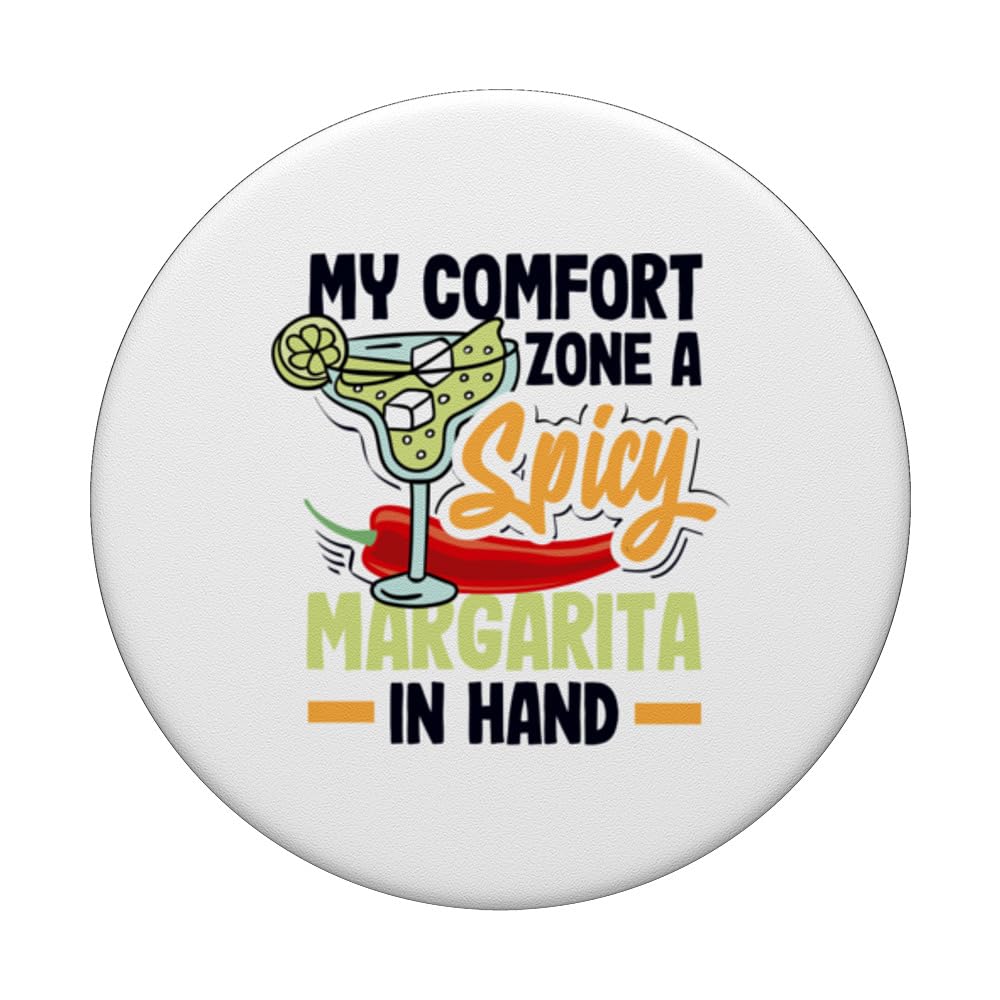 Attenzione Spicy Margarita Cocktail Lover's PopSockets Swappable PopGrip, Black - Image 3